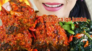 NIKMAT PEDASNYA RICA RICA IGA SAPI JUMBO, OSENG KANGKUNG DAN PETE | EATING SOUNDS