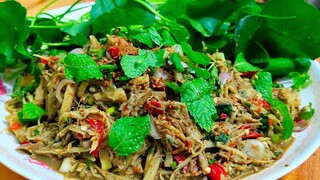 ซุปหน่อไม้ใส่น้ำย่านาง ซุปอีสาน (สูตรโบราณดั้งเดิม)ใส่งาคั่วหอมๆเมนูบ้านๆสไตล์ | ครัวบ้านๆ Channel