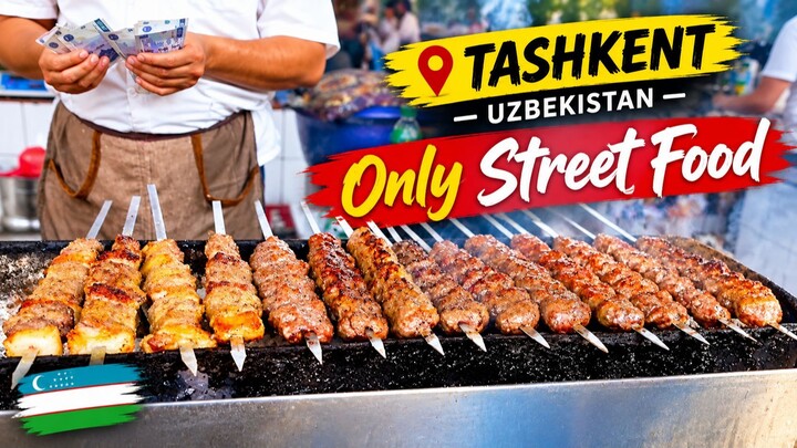 [ASMR] This Street in Tashkent Is Unreal! All Uzbek Street Food (No Talking)