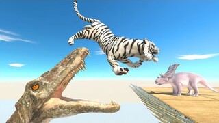 Jump Over Baryonyx Cage and Avoid Rotating Saw - Animal Revolt Battle Simulator