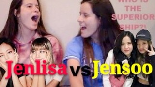 【جينليزا مقابل جينسو】 رد فعل فتاة أمريكية! من هي الحقيقية؟ بلاك بينك