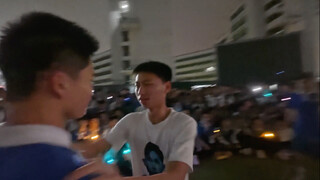 Let's battle again! Bro passionately dances on campus!
