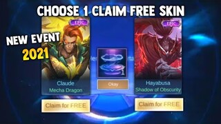 CHOOSE AND CLAIM FREE SKIN + REWARDS (NEW EVENT) 2021 | MOBILE LEGENDS