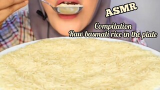 RAW RICE EATING|| COMPILATION RAW RICE IN THE PLATE |MAKANN BERAS MENTAH PAKE CENTONG|ASMR INDONESIA