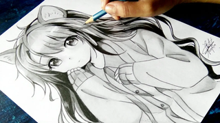 วิธีการวาด Anime "Neko" Girl การสอนการวาดภาพอะนิเมะ
