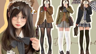 【Seragam JK】Pakaian Gaya Jepang Musim Gugur dan Dingin🐶Koleksi Kaus Kaki Setinggi Lutut৹•ᴗ•৹