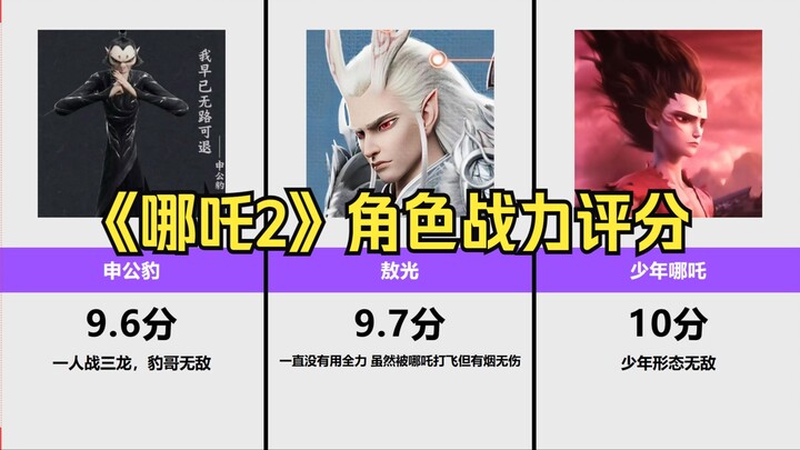 Điểm đánh giá sức mạnh nhân vật “Na Tra: Ma Đồng Giáng Thế 2” trên Hupu, trở thành kỷ lục doanh thu 