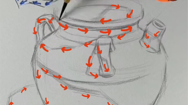 【رسم الطبيعة الصامتة】 تمرين رسم خطوط للجرّة مثالي للمبتدئين: سهل التعلّم في لمحة!