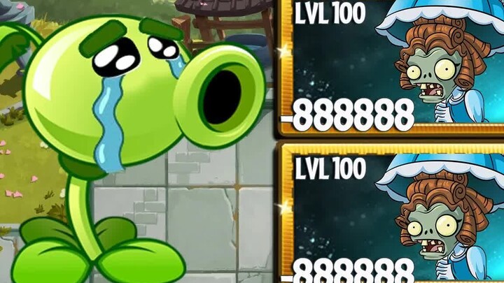 PvZ 2 挑战 - 超级植物等级 100 VS 超高速阳伞僵尸 100 万生命值