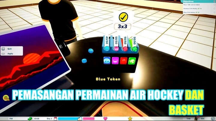 Pemasangan Permainan Air Hockey dan Basket