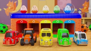 Vehicles fun with Soccer Ball & Slide Adventure!