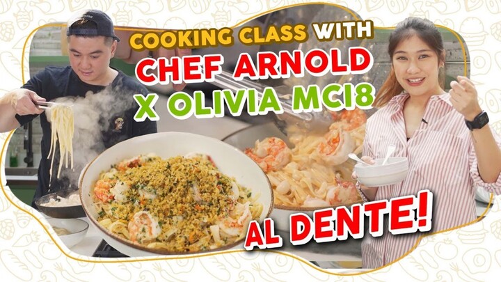 COOKING CLASS WITH CHEF ARNOLD X OLIVIA MCI8! BIKIN SPICY FETTUCINI CARBONARA NEXT LEVEL