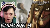 Eren is a TITAN! Attack on Titan Episode 8 Reaction