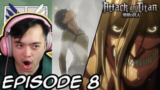 Eren is a TITAN! Attack on Titan Episode 8 Reaction
