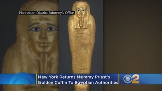 New York Returns Mummy Priest's Golden Coffin To Egyptian Authorities