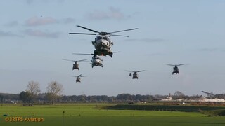 Awesome arrival military helicopters in front of the crowd _  Falcon Autumn