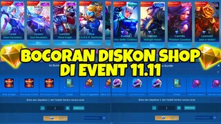 SEMUA SKIN DI SHOP JADI 1 DIAMOND SAJA! BOCORAN DISKON SHOP DI EVENT 11.11 MEGA SALE! | MLBB EVENTS