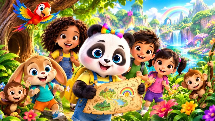 **Penny Panda and the Secret Jungle Map 🗺️🌈 | Magical Jungle Adventure for Kids | 儿童冒险故事**