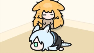 在等界园开门等到无聊的二人《方舟小动画》