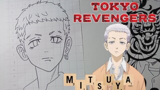 menggambar mitsuya dari anime tokyo revenger