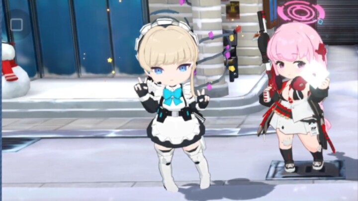 A seriously-faced maid suddenly gives you a peace sign ✌