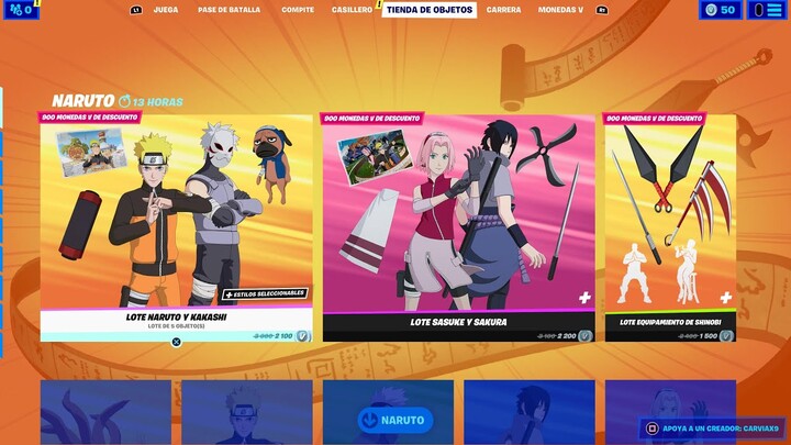 TODAS LAS SKINS DE NARUTO EN FORTNITE - FORTNITE X NARUTO SHIPPUDEN