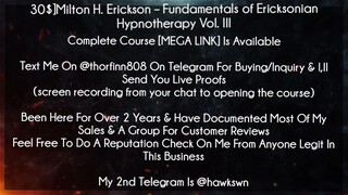 [30$]Milton H. Erickson Course Fundamentals of Ericksonian Hypnotherapy Vol. III download