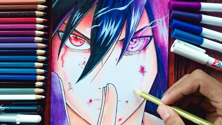 วิธีการวาด Sasuke Rinnegan Sharingan ทีละขั้นตอน วิธีการวาด Sasuke