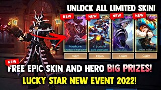 TRICKS! UNLOCK ALL SKIN AND HERO! FREE SKIN AND HERO! LUCKY STAR NEW EVENT | MOBILE LEGENDS 2022