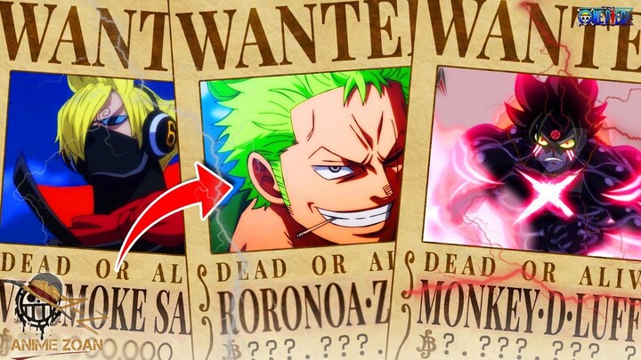 BOUNTY TERBARU KRU TOPI JERAMI SETELAH ARC WANO - One Piece 997+ (Anime Zoan)