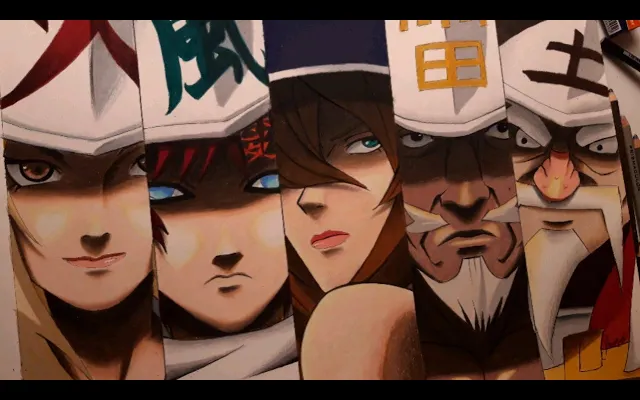 The 5 Kage - NARUTO - Anime Drawing