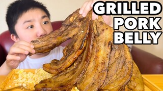 GRILLED PORK BELLY MUKBANG | with TONGUE TWISTER CHALLENGE (TAGALOG VERSION)