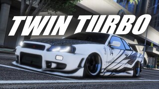 FOR PURSUIT ! MODIF SKYLINE GTR R34 TWIN TURBO !! GTA V ROLEPLAY