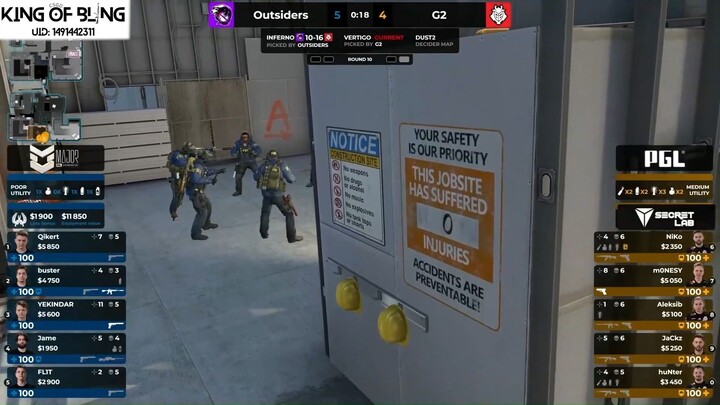 Cuộc bám đuổi tỉ số nghẹt thở chưa thấy hồi kết giữa G2 và Outsiders #TongHopGame