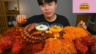 Mukbang mì với đùi gà và khoai tây chiên phần 6 #anngon