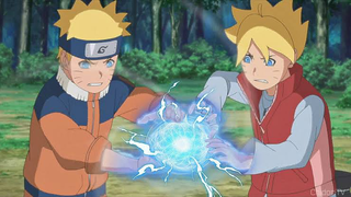 Rasengan gabungan Naruto dan Boruto Vs Otsusuki Ishiki