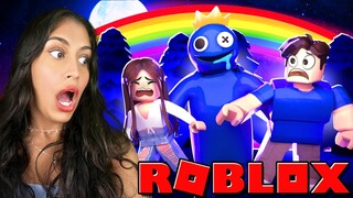 FUJA do AZUL BABÃO no ROBLOX! (RAINBOW FRIENDS)