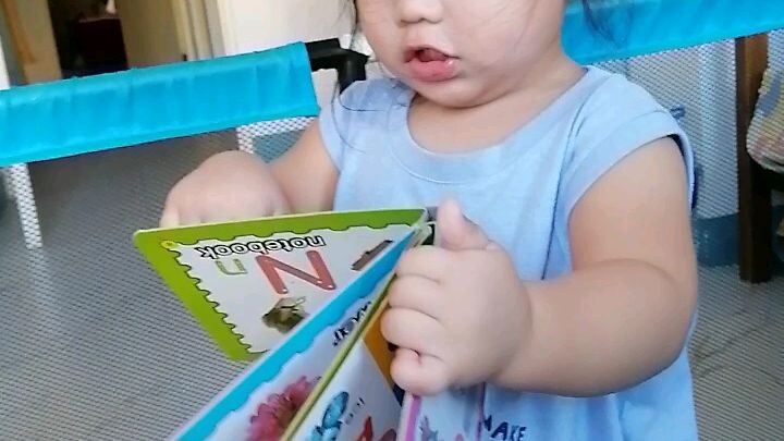 1 yr old baby learning ABC