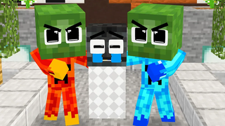 Monster School Superhero Fire Baby Zombie และ Ice Because Good - Sad Story - Minecraft Animation