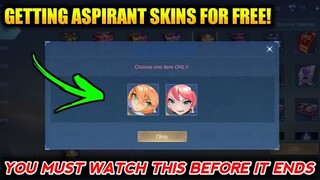 FREE ASPIRANT SKIN! GETTING ASPIRANT SKIN FOR FREE! MUST WATCH THIS - MOBILE LEGENDS