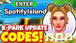 ALL NEW SECRET *✨K-PARK UPDATE* CODES In SPOTIFY ISLAND! Roblox Spotify Island Codes