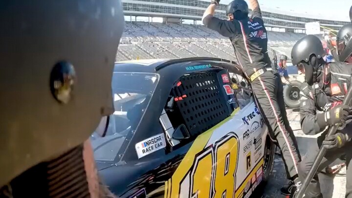 Intense racing action footage