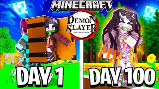I Survived 100 DAYS as NEZUKO in Demon Slayer Minecraft!