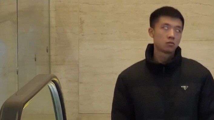 Oops, I forgot to wait for him when I got on the elevator