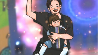 Dancing street dance while holding a child—what a cool mom!