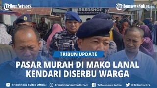 Warga Kota Kendari Sulawesi Tenggara Serbu Pasar Murah di Mako Lanal Kendari Meski Panas Terik
