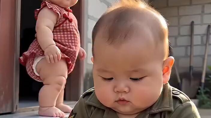 哥哥认真摇米，妹妹在后面同步摇屁股跟跳，结果哥哥一回头……妹妹立刻装没事🤣🍚💃 POV: Brother is seriously shaking the rice, while sister