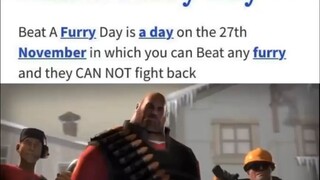 Beat a furry day meme