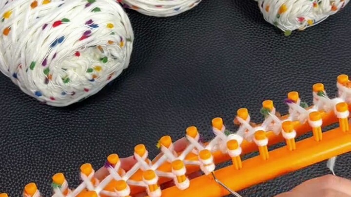 Tutorial merajut alat ajaib syal benang pelangi