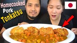 Homecooked Tonkatsu (Crispy Pork Cutlet) + Curry Sauce / Filipino Mukbang
